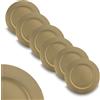 ARCA, Set di 6 Sottopiatti Rotondi Classic in Polipropilene Liscio, per 6 Persone, Ideali per la Tavola di Natale, Resistenti e Duraturi, Idea Regalo Natale, Colore Oro, 33 cm