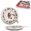ARCA, Piatto Panettone con Paletta in Porcellana, con Decorazione Natalizia Babbo Natale, Resistente e Duraturo, Ideale per la Tavola, Idea Regalo di Natale, 30 cm