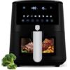 BerlingerHaus Berlinger Haus Friggitrice ad aria calda 5 litri Matte Black Collection - Finestra - 8 programmi - Cottura senza grassi - Cesto antiaderente TitanPro - 1400 W - Airfryer - Utensile da cucina