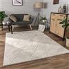 Paco Home Tappeto Salotto Moderno Soggiorno Pelo Corto Motivo Boho Motivo Scandinavo 3D Moderno, Dimensione:60x100 cm, Colore:Crema 2