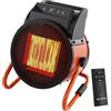 AAOBOSI Stufa Elettrica 3000 W con Telecomando per Garage e Officina | Ceramica PTC, termostato digitale, timer 24 ore, 3 modalità e protezione da surriscaldamento per garage, officina e cantiere