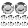 Operitacx Yardwe 10 pezzi in acciaio inox per condimenti, piccole ciotole, piattini, ciotole per sushi, mini antipasti, ciotole da portata (10 cm)