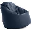 Avalon - Pouf Poltrona Sacco in Ecopelle Deluxe Super Resistente ELITE, Pouf Sacco di Qualità Sartoriale, Bean Bag per Sedersi Ergonomico, Pouf a Sacco Impermeabile, Made in IT(85x90cm-Blu Scuro)