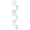 vetrinein rete Vetrineinrete® Mensola in Legno MDF angolare scaffale Verticale da Parete 5 Ripiani a Zig Zag per Ufficio Soggiorno Camera da Letto 123x19x19 cm (Bianco) A26