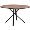 ML DESIGN modern living ML-Design Tavolo da Pranzo Allungabile Rotondo, Tavolo per Cucina e Soggiorno, Effetto Legno Marrone, 100-140x76x100 cm, per 4-6 Persone, Tavolo Moderno con Gambe in Acciaio a X, Design Elegante