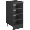 Vicco Mobile cucina sottotetto R-Line, Antracite/Antracite 40 cm | Vano a giorno · Profondità 46 cm · Piedini regolabili in altezza · 3 Ripiani · ✓ Per zone dritte del tetto