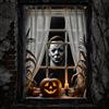 dellyy Decorazione Porta Halloween, Banner Halloween in PVC, Uomo | 120 x 80 cm, decorazione Halloween porte e finestre, con fori e nastro di raso, ideale per casa, giardino e feste