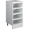 Vicco Mobile cucina sottotetto R-Line, Bianco/Bianco 40 cm | Vano a giorno · Profondità 46 cm · Piedini regolabili in altezza · 3 Ripiani · ✓ Per zone dritte del tetto