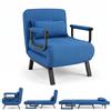 COSTWAY Poltrona Letto, 4 in 1 Poltroncina Pieghevole con Schienale Regolabile in 6 Posizioni, Sedile Imbottito Robusto, Divano Letto Singolo per Casa Ufficio, 79x65x79 cm (Blu)
