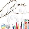 PaPIerDraCHeN 12 Decorazione Pasquale riutillizzabile - per Decorare nidi di Pasqua, Regali, Biglietti e Altro - per Bambini e Adulti (Uova di Cartapesta - Bianche)