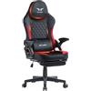 BRTHORY Sedia da gaming, sedia ergonomica da gaming con poggiatesta regolabile, sedia da scrivania con tessuto, cuscino per seduta a molle, braccioli e poggiapiedi di collegamento, supporto lombare