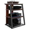 OUUTMEE 4 strati AV Rack HiFi, giradischi, struttura in ferro + pannelli in legno anticato, 61 x 53,5 x 78,5 cm, adatto per soggiorno e studio