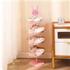 FANDIGUO Scarpiera per bambini, creativa e girevole, piccola scarpiera a forma di cartone animato, per la casa, tridimensionale, salvaspazio, motivo: coniglio