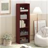 Furinno Luder, libreria a 5 cubi, colore: rosso scuro | 9,4 x 15,8 x 52 cm, scaffale aperto, facile da montare, per soggiorno, camera da letto, casa ufficio