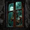 dellyy Decorazione Porta Halloween, Banner Halloween in PVC, Scheletro | 120 x 80 cm, decorazione Halloween porte e finestre, con fori e nastro di raso, ideale per casa, giardino e feste