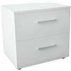 milani home - comodino moderno 2 cassetti, bianco, 45 x 35 x 44 cm