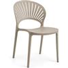 Cribel Set 4 Sedie Shell Tortora Polipropilene 41x57x83 cm | Set 4 sedie Shell tortora in polipropilene con schienale traforato, struttura monoblocco per interni ed esterni.