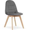 NMK HOME Sedia Velluto Moderna Gambe Legno Grigio Scuro 1 Pezzo | velluto, comfort, stabile, montaggio rapido, resistenza 120 kg, ergonomico, cucina