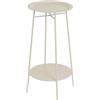 HM hemax HOME DESIGN HEMAX Tavolino da Salotto Rotondo in Metallo 30x30x60 cm, Comodino - Greige | Comodino Moderno per Camera da Letto, Supporto per Piante a Due Ripiani, Tavolo Basso da Caffè, Per Soggiorno, Balcone