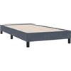 vidaXL Giroletto senza Materasso Grigio Scuro 100x220 cm Velluto