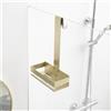 Kelelife Mensola doccia da appendere oro senza foratura, gancio in acciaio inox per porta in vetro senza cornice, supporto shampoo