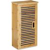 Relaxdays Armadietto da Parete per il Bagno, Scaffale Appeso in Bambù, 2 Ripiani, H x L x P: 66 x 35 x 20 cm, Naturale