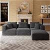 Novilla Divano Angolare 270 cm 4 Posti Modulare Componibile in Velluto | Molle insacchettate Smarts Coil®, Senza Montaggio, Velluto a Coste, 5 Cuscini Decorativi, Confezionato Sottovuoto