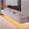 NOYHHAV Mobile TV Sospeso,Tavolo per TV Moderno,Mobile Porta Televisore,Adatto per il Soggiorno e la Camera da Letto con luci a LED(Bianco 300CM)