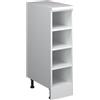 Vicco Mobile cucina sottotetto R-Line, Bianco/Bianco 25 cm | Vano a giorno · Profondità 46 cm · Piedini regolabili in altezza · 3 Ripiani · ✓ Per zone dritte del tetto
