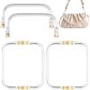 Leikedun 4PCS 20cm Borsa in Alluminio Manico Borsa Cornice,Kiss Clasp Telaio Interno Tubolare A Forma,Clic Clac per Borse,Chiusura per Borsa Clic Clac per Borsa Frizione Artigianato Progetti Fai da Te