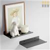 PAVSTINE Scaffale da Parete in Metallo 2 Pezzi, Mensola 20 cm Profondità | Mensole Nere da Muro, Libreria Sospesa, Porta Vinili da Parete, Floating Shelf per Salotto, Cucina, Cameretta, Ufficio