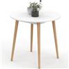 IDMarket - ANGELA Tavolo da pranzo rotondo per 4 persone gambe in legno bianco 80 cm