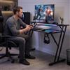 Soontrans Scrivania Gaming con LED & Supporto per Monitor, in Acciaio (160 cm)