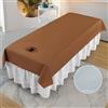 Morbuy Impermeabile Lenzuolo per Lettino da Massaggio Spa con Foro per Viso, in Morbido Riutilizzabile Lavabili Copertura Protettiva per Lettino da Massaggio di Bellezza (230x120cm,Marrone)
