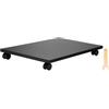 PATIKIL Supporto PC 12x19 Pollici Supporto Per Torre PC In Legno Nero | Porta CPU Sotto Scrivania Carrello Mobile, Con 4 Ruote, Per Pavimento Moquette Case ATX Stampante Portavasi