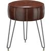 YMYNY Sgabello Rotondo, Stile Ottomano Zucca, Sgabello Cambio Scarpe Con Gambe In Metallo, Per Trucco, Per Camera Da Letto, Soggiorno, 32 x 32 x 44CM, Marrone