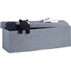 Relaxdays Pouf Pieghevole con Contenitore XXL, Panca Divanetto Portaoggetti, Lino, HxLxP 38 x 114 x 38 cm, Grigio Scuro