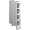 Vicco Mobile cucina sottotetto R-Line, Bianco/Bianco 15 cm | Vano a giorno · Profondità 46 cm · Piedini regolabili in altezza · 3 Ripiani · ✓ Per zone dritte del tetto