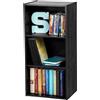 Iris Ohyama Mobile, librerie larghe 40 cm, Scaffale Angolare da Parete in Legno, 3 Livelli, Nero, Polivalente, Modulare, Aperto, Per Soggiorno, Ufficio, Libri, Decorazioni, Montaggio Facile, CX-3