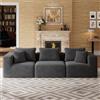 Novilla Divano Angolare 270 cm 3 Posti Modulare Componibile in Velluto | Molle insacchettate Smarts Coil®, Senza Montaggio, Velluto a Coste, 5 Cuscini Decorativi, Confezionato Sottovuoto