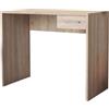 milani home - scrivania moderna 90 x 45 x 74 cm con cassetto, effetto legno, per studio e ufficio