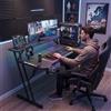 Soontrans Scrivania Gaming con LED & Supporto per Monitor, in Acciaio (140 cm)