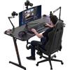 Soontrans Scrivania Gaming LED Grande Tavolo Gaming Scrivania Gamer Ergonomico Scrivania da Gioco in Fibra di Carbonio (120x60x73cm)