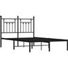 KTHLBRH Giroletto con Testiera in Metallo Nero 120x190 cm | Struttura in Acciaio, Doghe Incluse, Spazio Contenitore Sotto, Per Camera da Letto