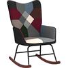 KTHLBRH Sedia a Dondolo in Tessuto Patchwork,sedia a dondolo da interno poltrona a dondolo rocking sofa Adatto a soggiorno, camera da letto, balcone