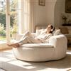 Gojyjqytupo Cord-Pouf, con sedile profondo imbottito, poltrona lounge per adulti | Braccioli avvolgenti extra larghi, con cinque cuscini per la schiena, soggiorno, camera da letto, angolo lettura