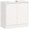 HOMCOM Mobile Sottolavabo per Bagno 2 Ante per Lavabi 60x30x59.8 cm Bianco | Mobiletto Sottolavabo, Ripiano Regolabile, Mobile Bagno Moderno, Salvaspazio, senza o con Colonna