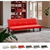 Produce Shop Divano Letto Pronto Letto 3 posti in Similpelle Economico Topazio - Rosso
