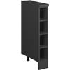 Vicco Mobile cucina sottotetto R-Line, Antracite/Antracite 15 cm | Vano a giorno · Profondità 46 cm · Piedini regolabili in altezza · 3 Ripiani · ✓ Per zone dritte del tetto