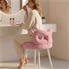 reukmuuc Sgabello Vanity, elegante schienale a fiocco, seduta imbottita in morbida lana sintetica, gambe antiscivolo in acciaio al carbonio, carico massimo 150 kg, sedia moderna per camera da letto